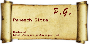 Papesch Gitta névjegykártya